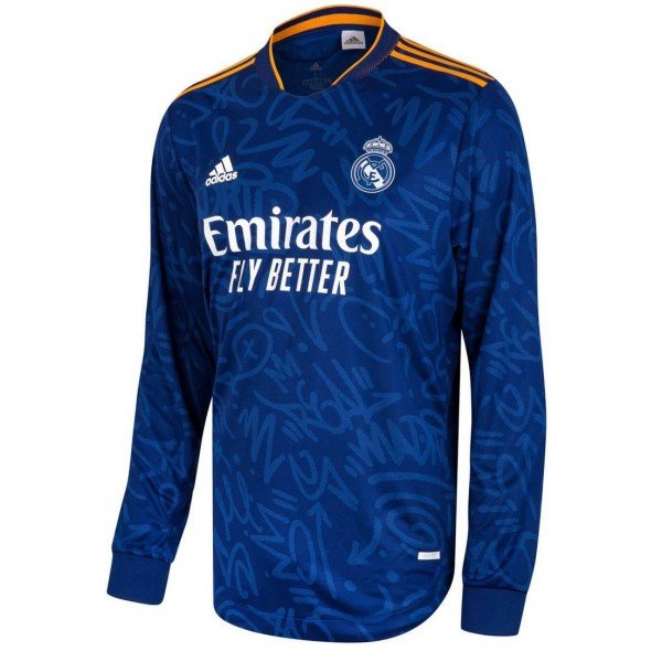Camisa II Real Madrid 2021 2022 Adidas oficial manga comprida
